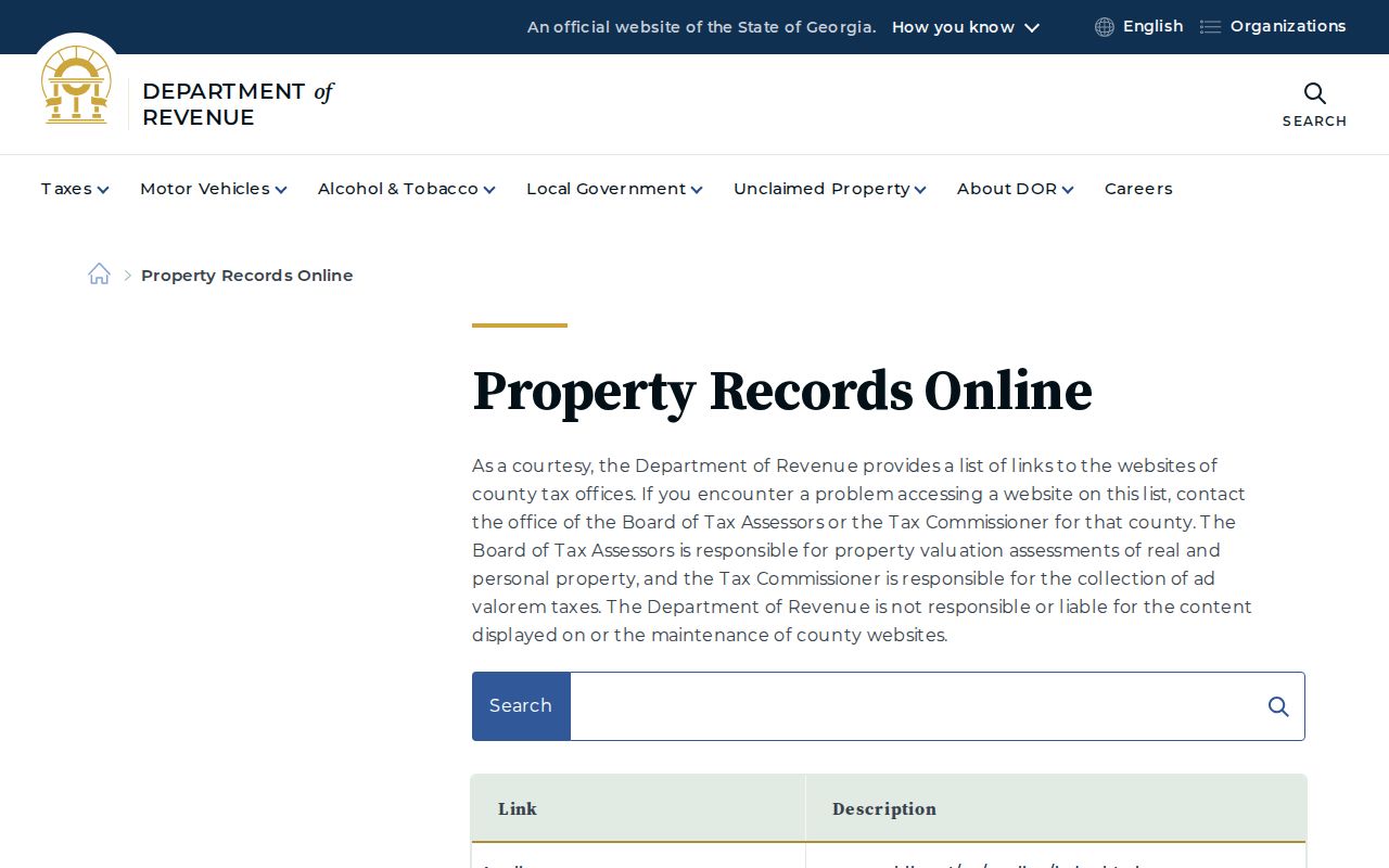 Georgia property records portal list supporting Douglasville ZIP parcel research