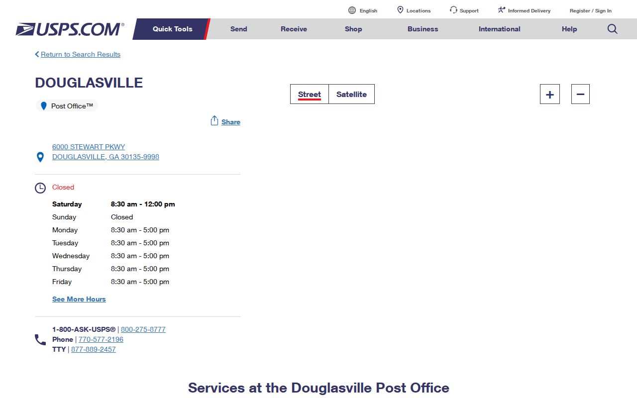USPS Douglasville Post Office details at Stewart Parkway